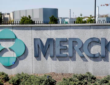 The Merck logo is seen outside its New Jersey headquarters