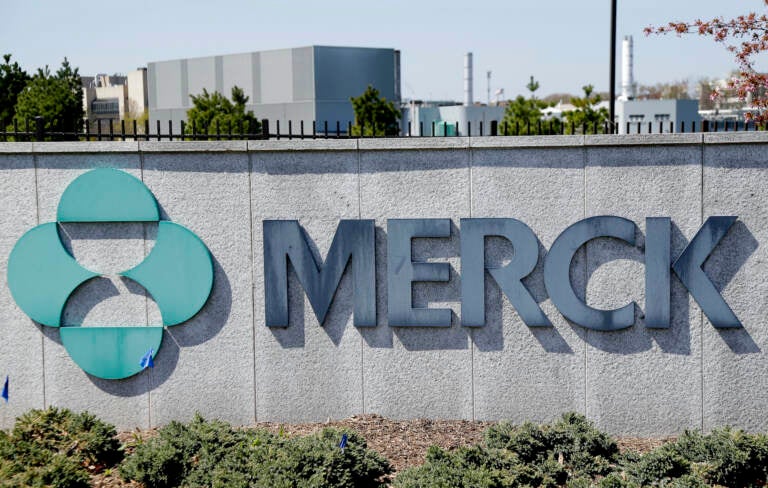 The Merck logo is seen outside its New Jersey headquarters