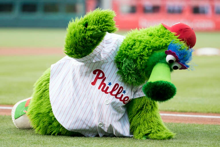 The Phillie Phanatic pounds the ground