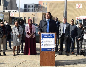 PHILADELPHIA, Dec. 2 – State Rep. Malcolm Kenyatta, D-Phila., and others held a news conference today, outside of the Leon Sullivan Trust Building on North Broad Street, calling for the declaration of a state of emergency on gun violence in Philadelphia. (Photo courtesy Rep. Malcolm Kenyatta)