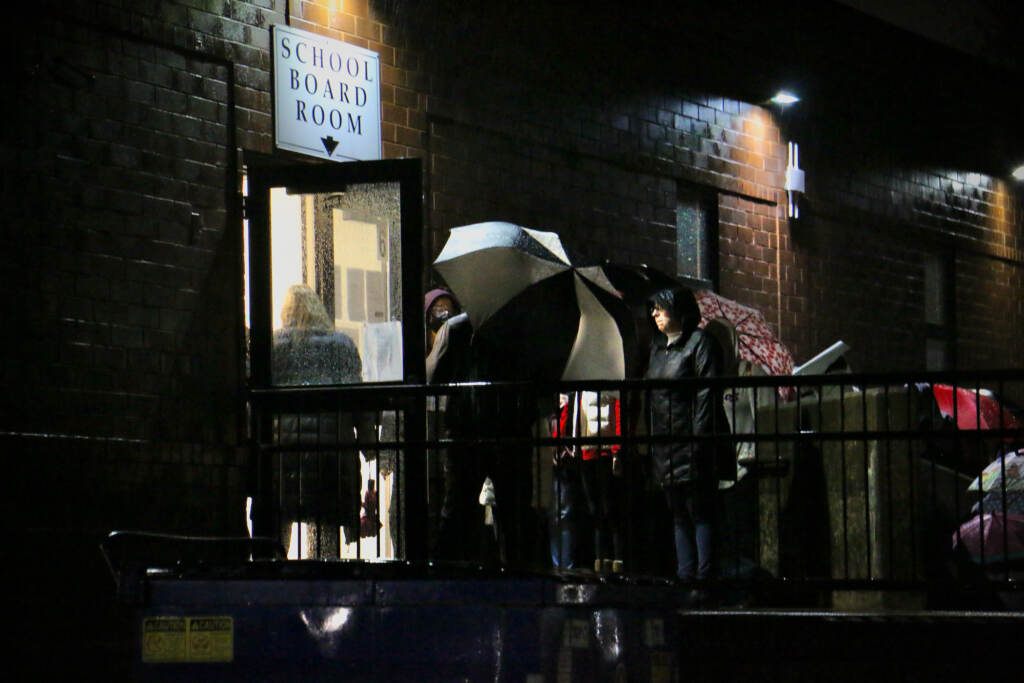 Spectators and speakers are admitted to the Central Bucks School Board meeting room