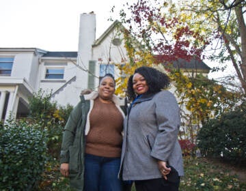 Philadelphia Councilmember Katherine Gilmore Richardson (right) and Krista Gilmore-Murray (left) in front of their family home