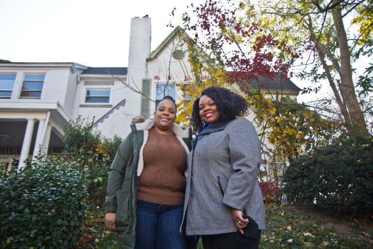 Philadelphia Councilmember Katherine Gilmore Richardson (right) and Krista Gilmore-Murray (left) in front of their family home