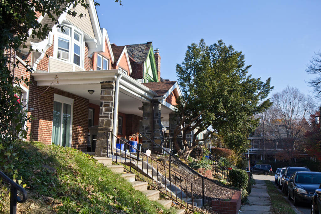 Houses in West Philadelphia's Wynnefield neighborhood