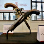 A stolen pair of Revolutionary War era French military pistols are returned to the Museum of the American Revolution in Philadelphia. (Emma Lee/WHYY)