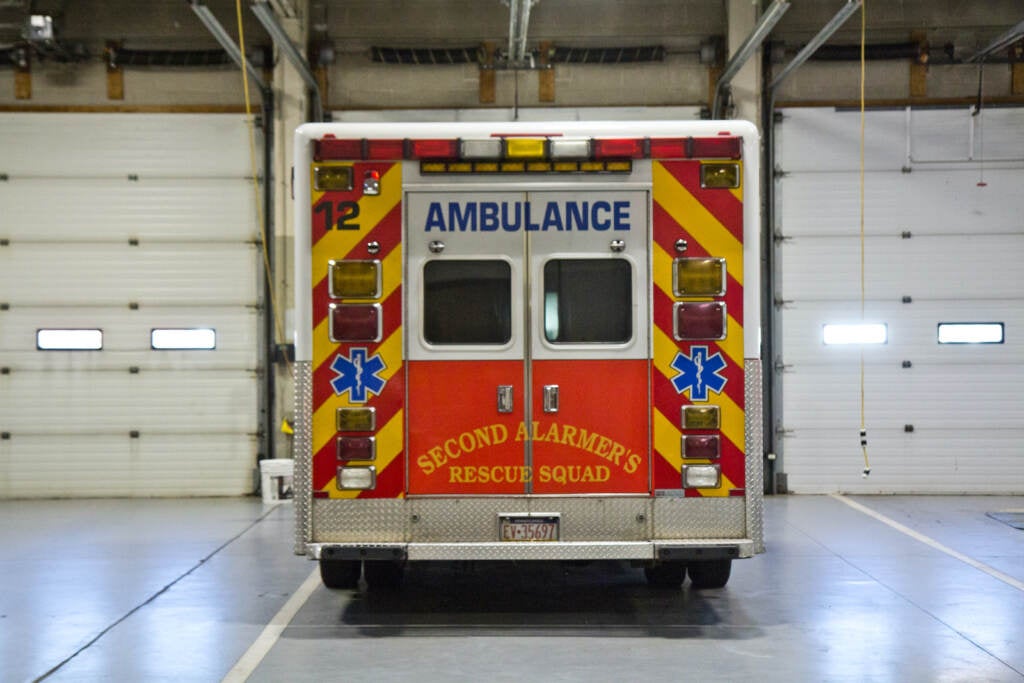An EMS ambulance