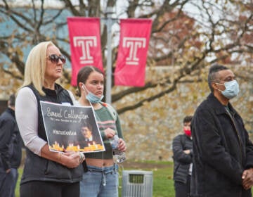 Parents of Temple students attend an anti-violence rally