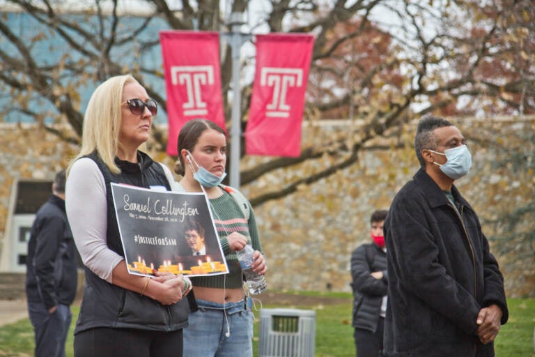 Parents of Temple students attend an anti-violence rally