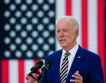 President Joe Biden speaks at Dakota County Technical College, in Rosemount, Minn., Tuesday, Nov. 30, 2021. (AP Photo/Carolyn Kaster)