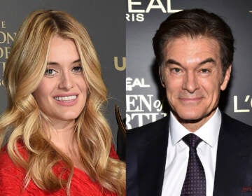 This combination of photos shows Daphne Oz at the 44th annual Daytime Emmy Awards in Pasadena, Calif., on  April 30, 2017, left, and Dr. Mehmet Oz appears at the 14th annual L'Oreal Paris Women of Worth Gala in New York on Dec. 4, 2019. Dr. Oz, the cardiac surgeon and U.S. Senate candidate, will end his syndicated talk show next month, and producers will replace it with a cooking show featuring his daughter. (AP Photo)