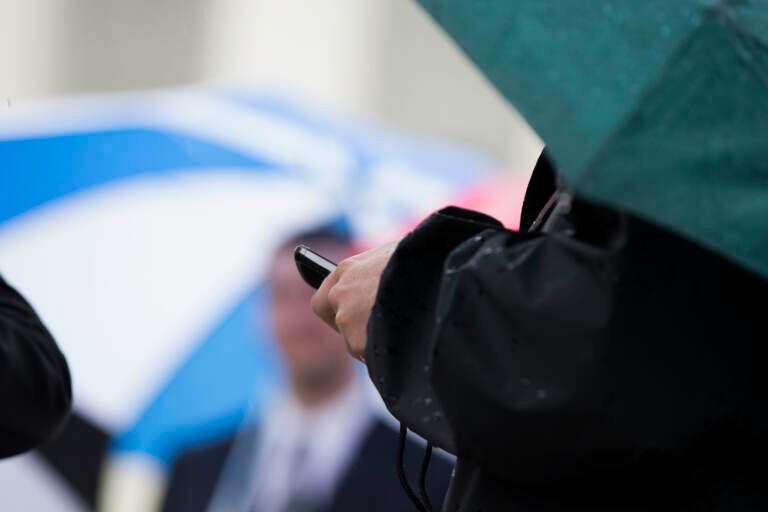 A person checks their cellphone. (AP Photo)