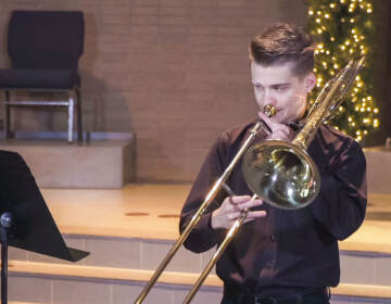 Robert Conquer playing the trombone