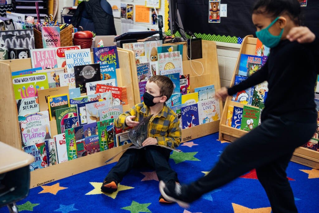 Kara Krajnak brings books and magazines to fill this reading nook with plenty of material for students to enjoy