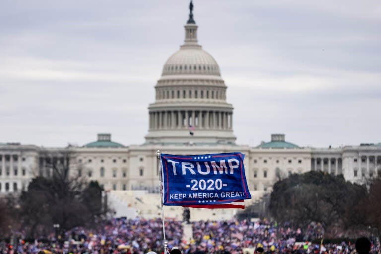 Pro-Trump rioters storm the U.S. Capitol following a rally with President Donald Trump on Jan. 6, 2021. Trump supporters gathered in the nation's capital to protest the ratification of President-elect Joe Biden's Electoral College victory over Trump in the 2020 election. (Samuel Corum/Getty Images)