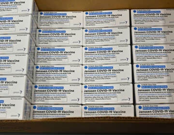 Doses of the Johnson & Johnson COVID vaccine is packaged in a box at the McKesson facility on March 1, 2021 in Shepherdsville, Kentucky. (Pool/Getty Images)