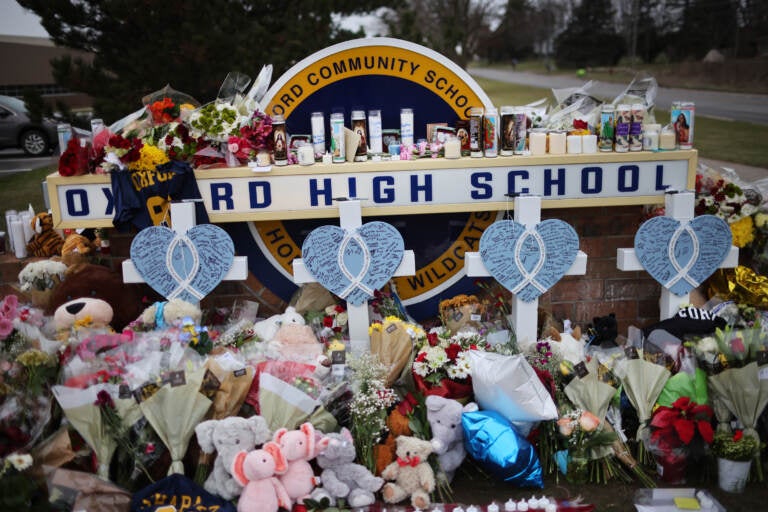 A memorial outside of Oxford High School