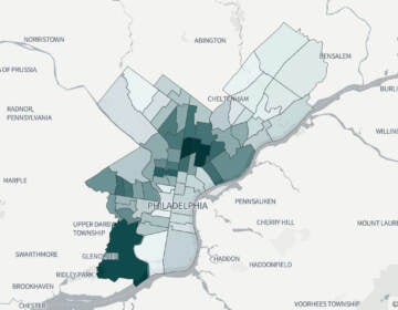 Shootings recorded in Philadelphia in 2021, mapped by election ward