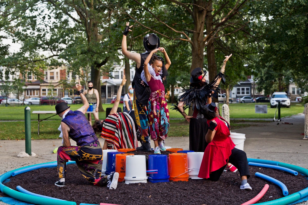 The Shakespeare in Clark Park production of Peril’s Island pays homage to a fabled fountain in Harrowgate Park. The dance/theater perfortmancer was created in collaboration with residents of North Philadelphia