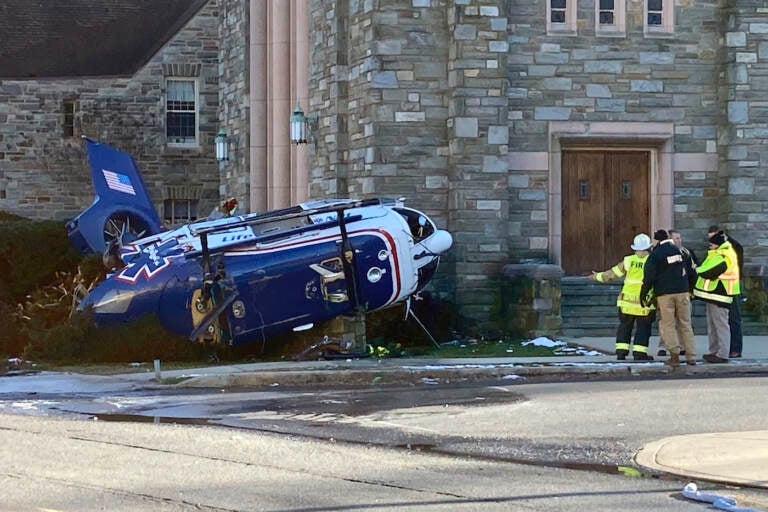 Medical helicopter crashes near church in Drexel Hill, Delaware County
