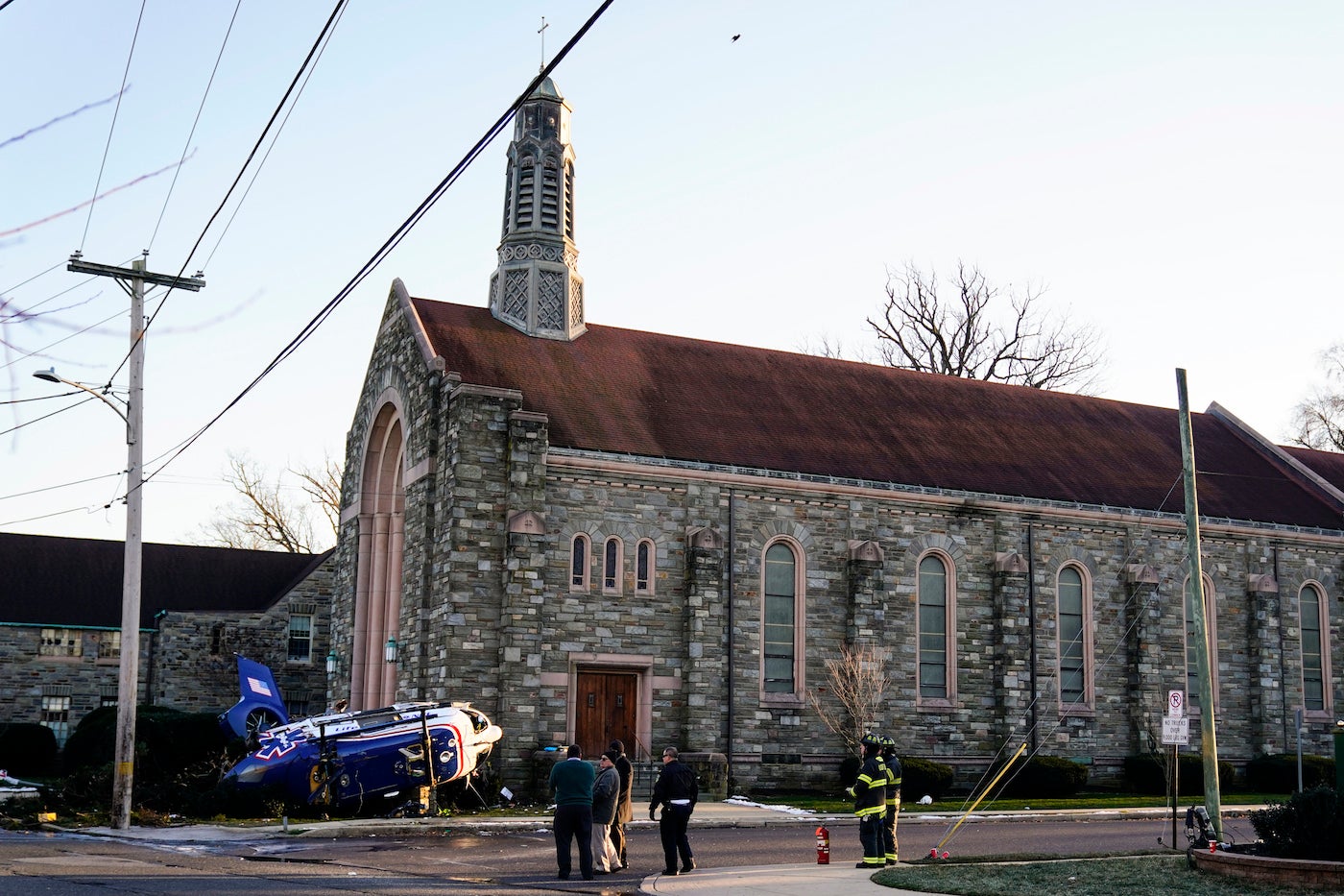 Medical helicopter crashes near church in Drexel Hill, Delaware County
