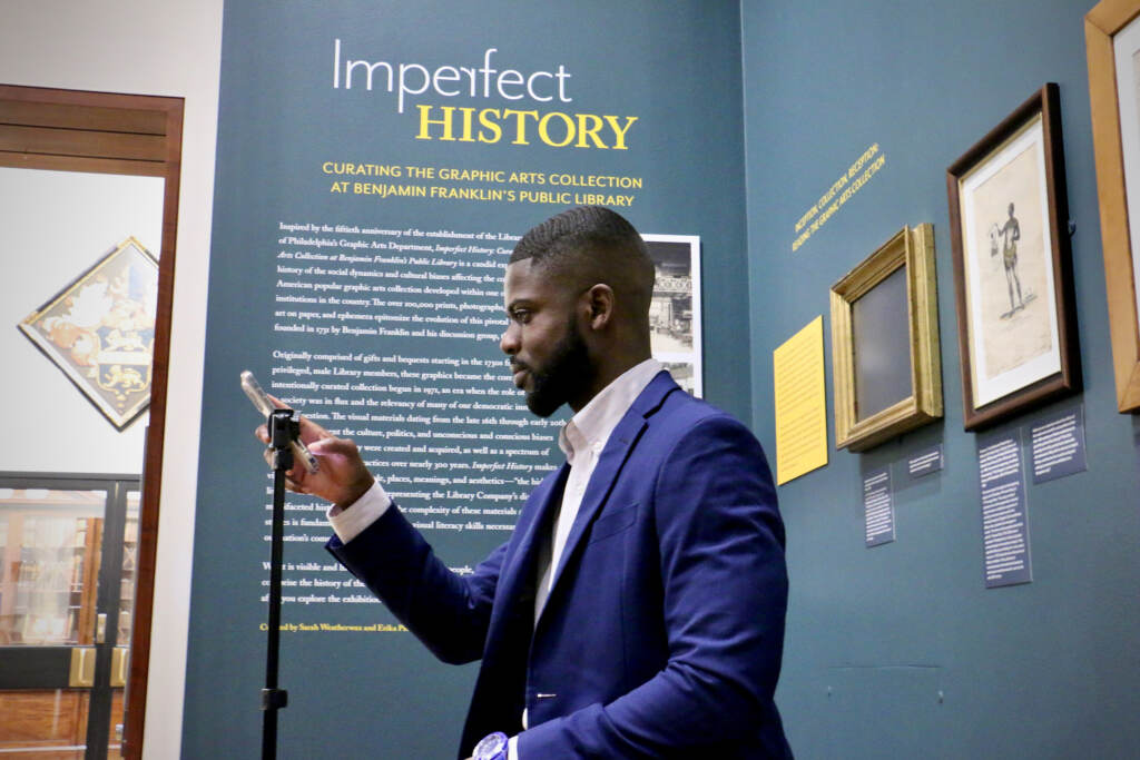 Kwasi Hope Agyeman visits the Library Company of Philadelphia's ''Imperfect History'' exhibit