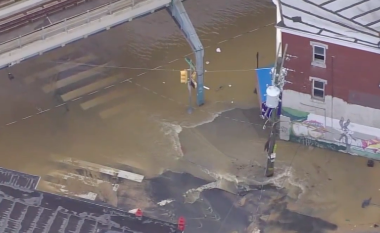 Water main break in Kensington on Jan. 18, 2022. (6abc)