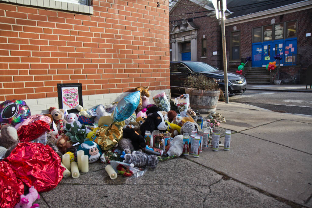 A memorial for the Fairmount rowhouse fire victims on North 23rd Street