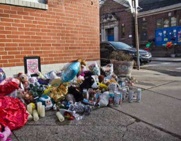 A memorial for the Fairmount rowhouse fire victims on North 23rd Street