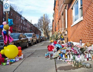 A memorial for the Fairmount rowhouse fire victims on North 23rd Street