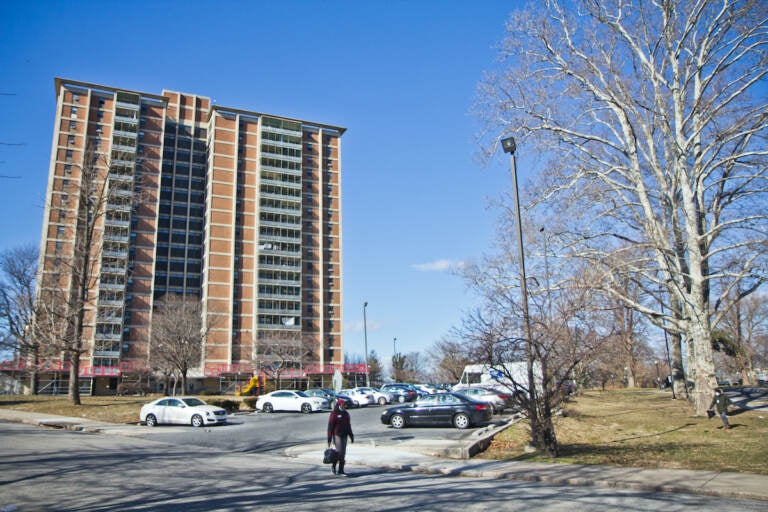 The exterior of the Park West high-rise