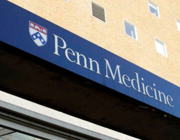 A sign at the Hospital of the University of Pennsylvania in Philadelphia.