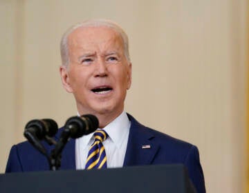 President Joe Biden speaks during a news conference in the East Room of the White House in Washington, Wednesday, Jan. 19, 2022. (AP Photo/Susan Walsh)