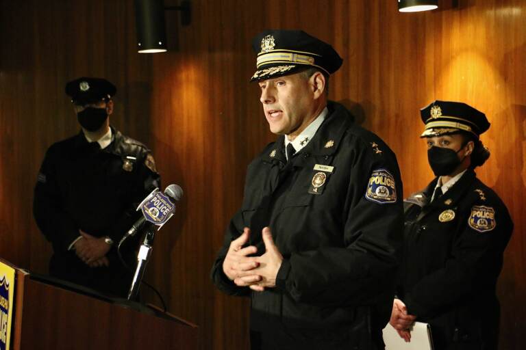 Deputy Police Commissioner Ben Naish addresses an increase in carjackings in Philadelphia.