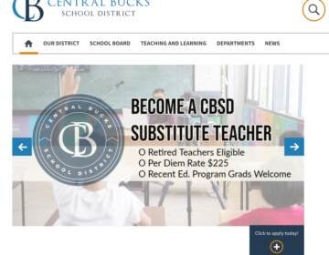 The homepage of the Central Bucks School District's website