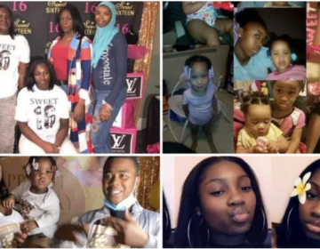 A photo collage of Rosalee McDonald and Virginia Thomas and their children shared by their friends and relatives after a devastating fire took their lives.
