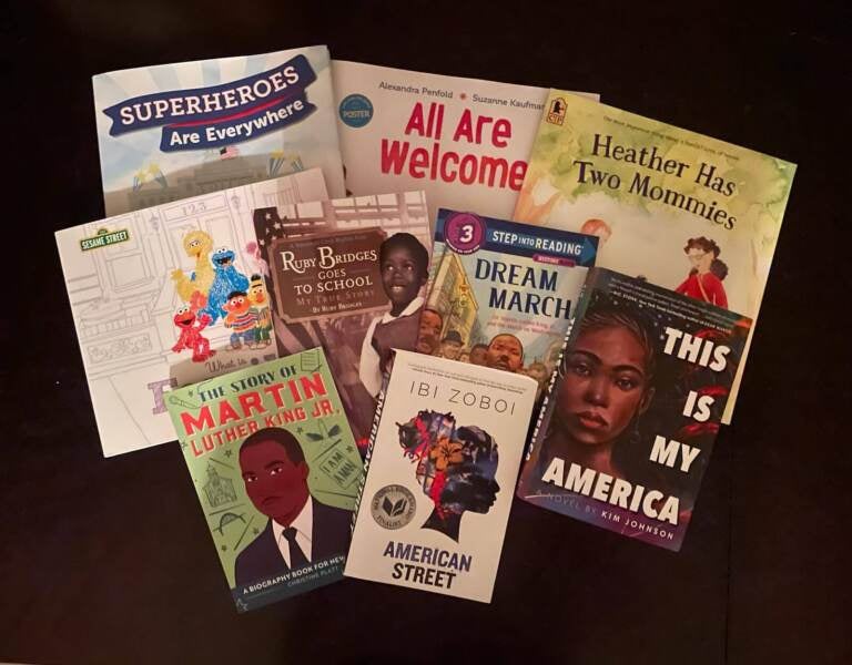 Some of the books that have been purchased so far through the Pennridge Improvement Project book drive. (Courtesy of Pennridge Improvement Project)