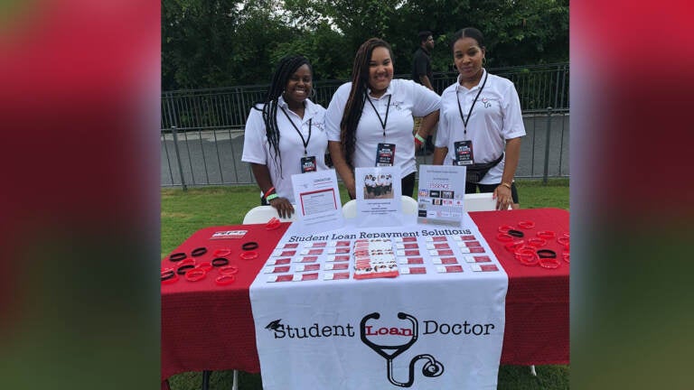 Sonia Lewis (center) promoting her company “The Student Loan Doctor.” (courtesy of Sonia Lewis)