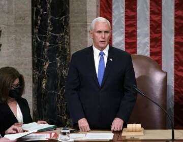 File photo: Vice President Mike Pence listens after reading the final certification of Electoral College votes cast in November's presidential election during a joint session of Congress after working through the night, at the Capitol in Washington, Thursday, Jan. 7, 2021. (AP Photo/J. Scott Applewhite, Pool)