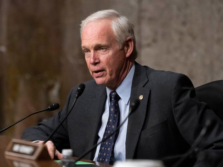 Sen. Ron Johnson, R-Wis., speaks during a hearing of the Senate Foreign Relations to examine U.S.-Russia policy with testimony from Victoria Nuland, Under Secretary of State for Political Affairs, on Capitol Hill, Tuesday, Dec. 7, 2021, in Washington. (AP Photo/Alex Brandon, Pool)