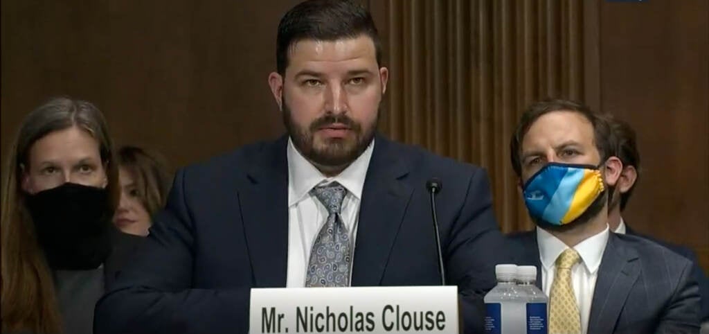 Nick Clouse testifies before the U.S. Senate Judiciary Committee