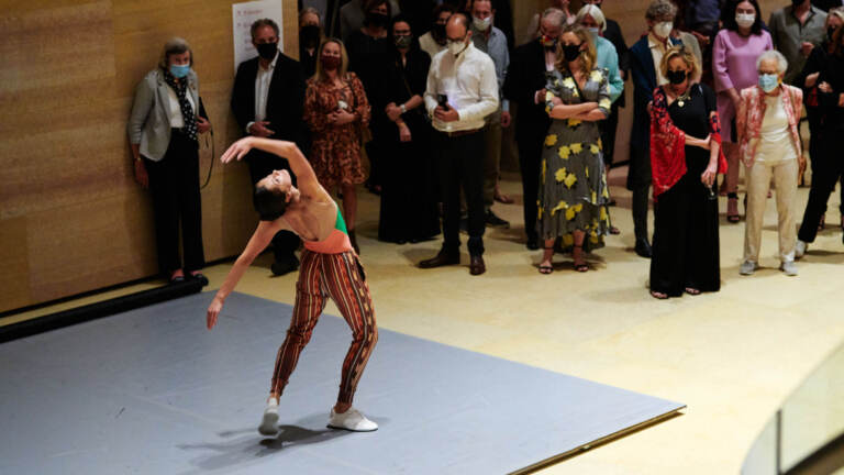 Dancer Melissa Toogood performs ''Finally, Unfinished'' in front of people at the Philadelphia Art Museum’s Williams Forum.