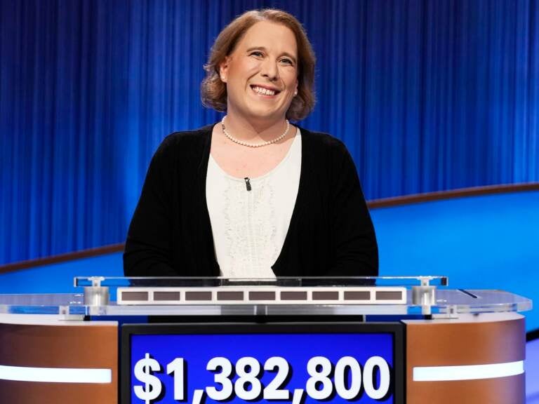 Amy Schneider's Jeopardy! win streak came to a close Wednesday night.
(Casey Durkin/Sony Pictures Television)