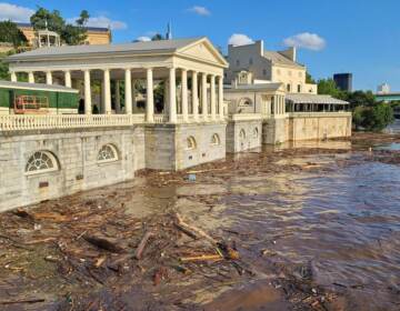 The former Fairmount Water Works in 2020, with the Schuylkill at flood levels (Mark Menninger / Imagic digital)