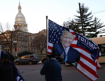 Supporters of then-President Donald Trump gather outside the Michigan State Capitol in 2020. (Rey Del Rio/Getty Images)