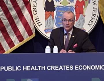 New Jersey Gov. Phil Murphy speaks during the state's COVID briefing on Feb. 23, 2022. (Screen shot/New Jersey)