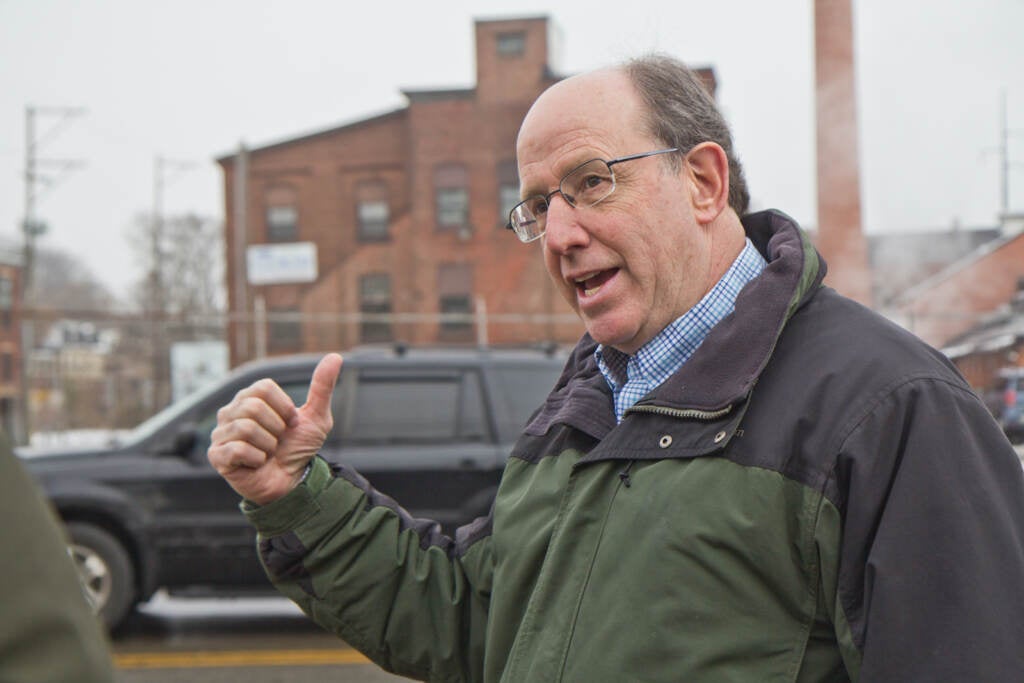 Developer Ken Weinstein walks along Wayne Avenue