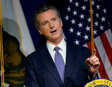 File photo: California Gov. Gavin Newsom speaks during a news conference in Sacramento, Calif., on Jan. 10, 2022. On Friday, Feb. 18, 2022, California Gov. Gavin Newsom announced legislation aimed at letting private citizens file lawsuits to enforce a ban on assault weapons. The bill is modeled after a Texas law that lets private citizens enforce a ban on abortions once a fetal heartbeat is detected