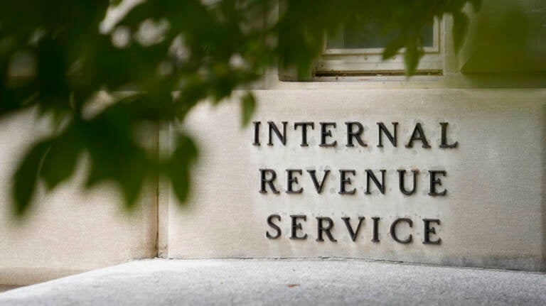 A sign for the Internal Revenue Service