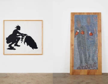 Left: Untitled
Kara Walker, 'Untitled 1', 
1995; Right: Wilmer Wilson IV. 'Pres' (2017). (Courtesy of The Lumpkin-Boccuzzi Family Collection)