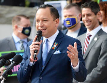 IMAGE DISTRIBUTED FOR AIDS HEALTHCARE FOUNDATION - Florida State Representative Smith (HD 49) speaks at a press conference at the Florida state capital, hosted by Equality Florida, AIDS Healthcare Foundation and the Human Rights Campaign in opposition of HB 1577 (Don't Say Gay bill) on Tuesday, February 15, 2022, in Tallahassee, Fla. (Rick Wilson/AP Images for AIDS Healthcare Foundation)